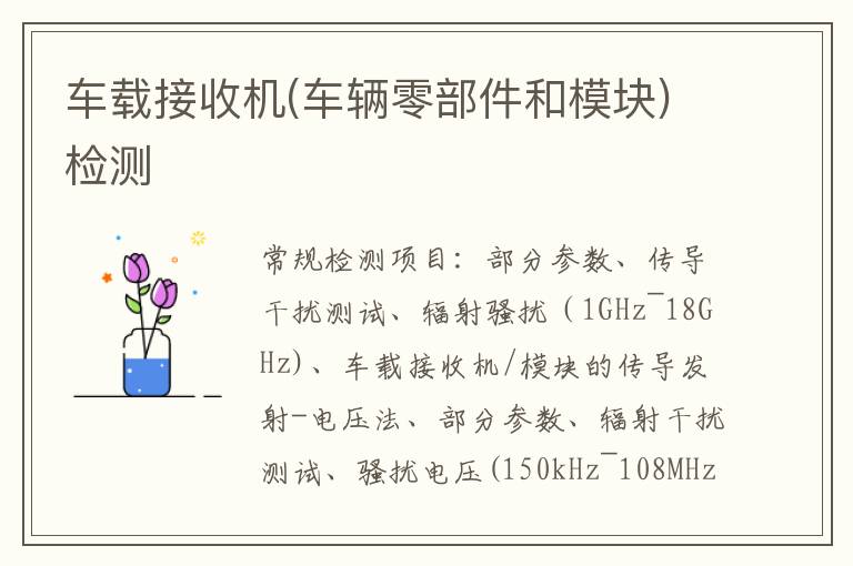車載接收機(車輛零部件和模塊)