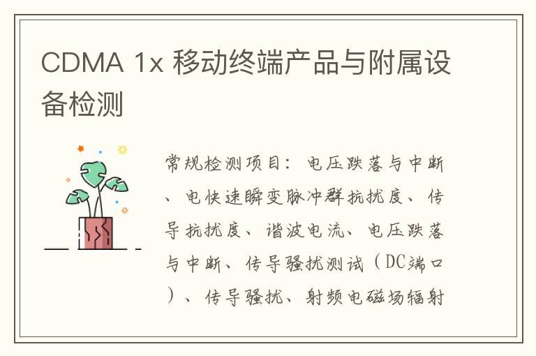 CDMA 1x 移動終端產品與附屬設備