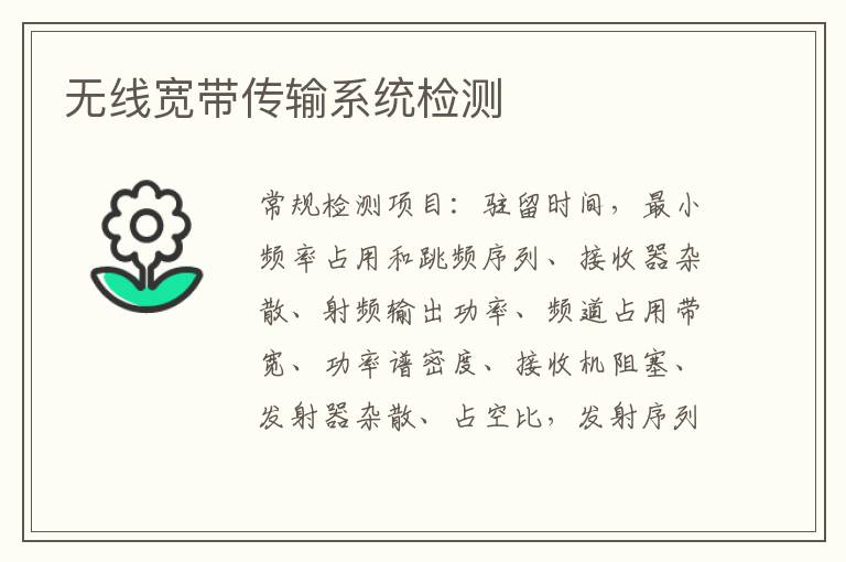 無線寬帶傳輸系統